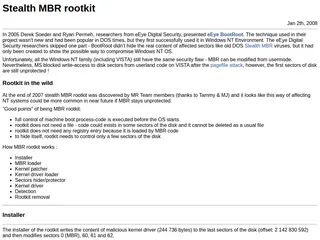 Stealth MBR rootkit