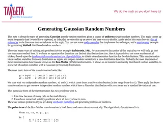 Generating Gaussian Random Numbers, Taygeta Scientific Inc.