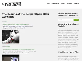 The Results of the BelgianOpen 2006 AWARDS - The One Minutes Website