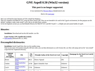 GNU Aspell 0.50 (Win32 version)