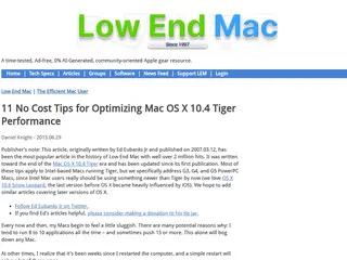 11 No Cost Tips for Optimizing Mac OS X 10.4 Tiger Performance - Low End MacLow End Mac
