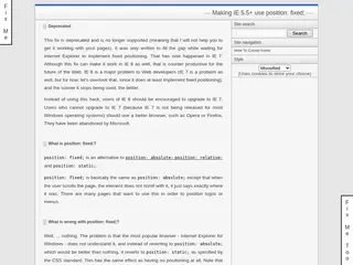 Making Internet Explorer use position: fixed;