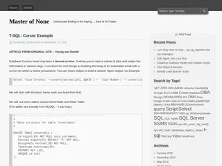 T-SQl Cursor Example