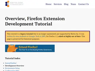 Overview, Firefox Extension Development Tutorial - Rietta