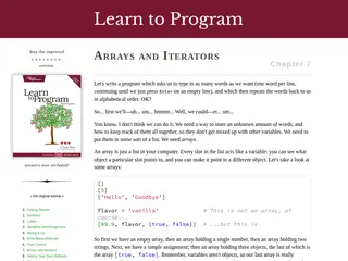 Arrays and Iterators - Learn to Program