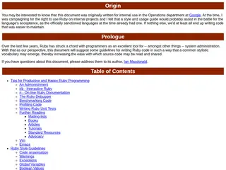 The Unofficial Ruby Usage Guide