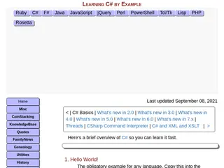 Learning C# by Example
