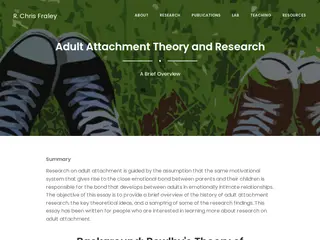A Brief Overview of Adult Attachment Theory and Research | R. Chris Fraley
