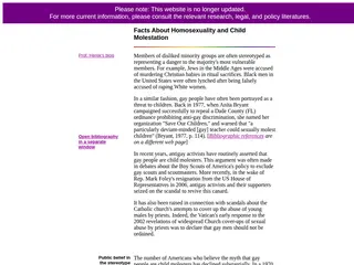 Facts About Homosexuality and Child Molestation