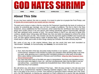 God Hates Shrimp - About This Site