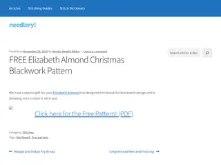 FREE Elizabeth Almond Christmas Blackwork Pattern – needlery!