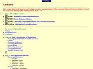 Wild About Mushrooms: Contents