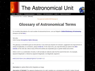 The Astronomical Unit - Tutorials - Glossary
