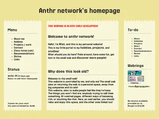 Anthr network's homepage