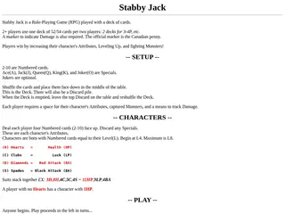 Stabby Jack - RPG Played With Cards