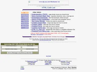 HTML Code Lab - Free Internet Tutorials and lessons