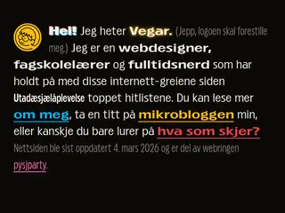 vegar.codes / Hjem