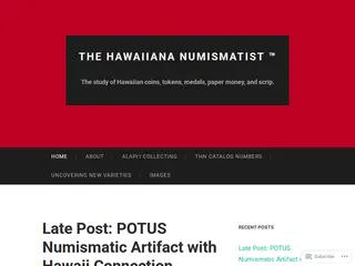 The Hawaiiana Numismatist ™ | The study of Hawaiian coins, tokens, medals, paper money, and scrip.