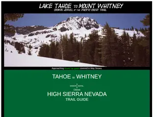 Lake Tahoe to Mount Whitney High Sierra Trail Guide