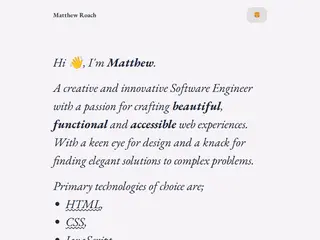 Matthew Roach - Fuelled by tea