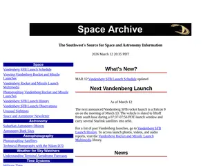 Space Archive - The Southwest's Source for Regional Space Information