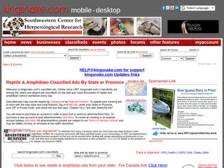 kingsnake.com - Reptile & Amphibian Classified Ads - By State and Province