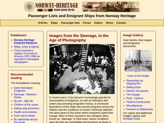 Passenger Lists and Emigrant Ships - Norway Heritage