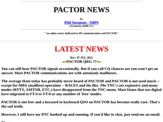 PACTOR NEWS