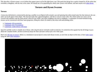 Toruses and Dyson Swarms