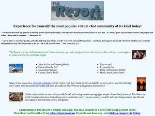 Welcome to Resort, an exciting chat community