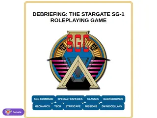 Welcome to Your Debriefing of the Stargate SG-1 RPG by AEG