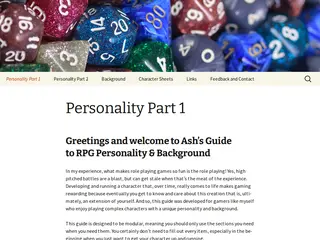 Ash's Guide to RPG Personality and Background