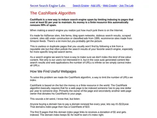 CashRank Algorithm - Secret Search Engine Labs