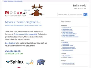 Moose.at wurde eingstellt - Österreichische Suchmaschine 👀