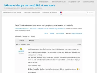 Sujet: SearXNG où comment avoir son propre metamoteur souverain | l'Almanet doLys de nam1962 et ses amis
