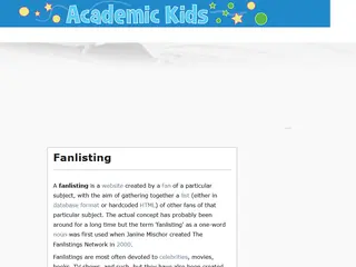 Fanlisting - Academic Kids