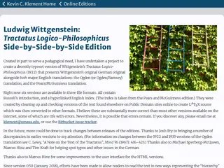 Tractatus Logico-Philosophicus | Side-by-side-by-side edition | Ludwig Wittgenstein