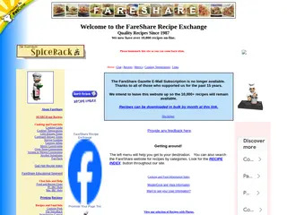 FareShare Home: Recipe Exchange List, IRC Chat, Food Talk