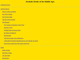 Alcoholic Drinks of the Middle Ages