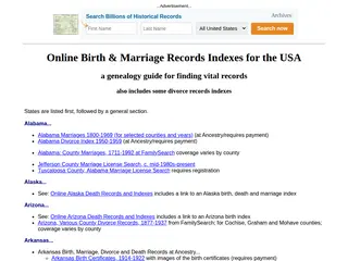 Online Birth & Marriage Records Indexes for Genealogy Research