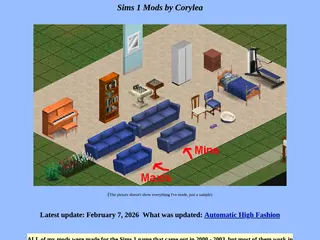 Sims 1 Mods by Corylea