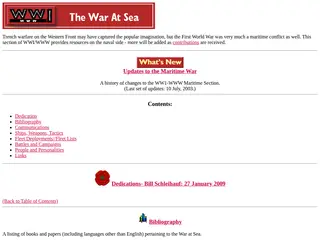 World War One - The Maritime War