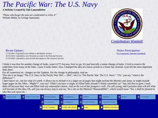 The United States Navy in the Pacific War 1941 -- 1945 -- Main Index page