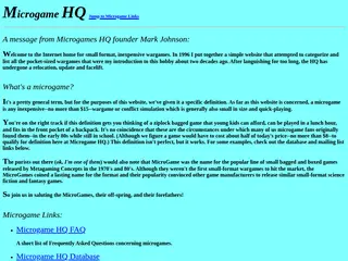 The Microgame Headquarters aka Microgame HQ aka The Page You Are Viewing Right Now