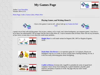 Lutz's Web Pages: Games Main Page