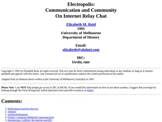 Electropolis: Honours Thesis by Elizabeth Reid