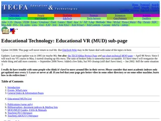 The WWW VL: Educational Technology - Educational VR (MUD) sub-page (05-Jan-2000)