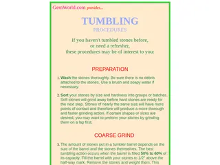 GemWorld-TUMBLING INSTRUCTIONS