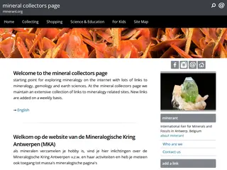 Mineral Collectors Page, starting point for exploring mineralogy on the internet