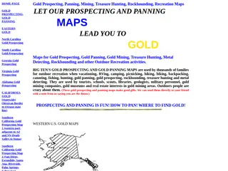Gold Prospecting, Gold Panning, Mining, Treasure Hunting, Rockhounding, Recreation Maps